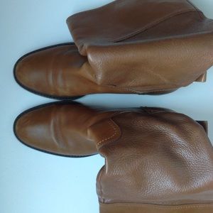 To the knee boots, 38 1/2, natural leather, used